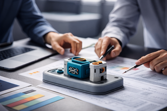 Abstraktes 3D-gedrucktes Objekt für zeitlich begrenzte Marketingkampagnen